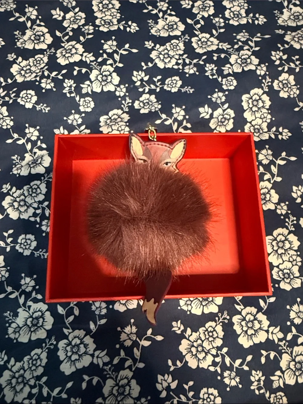 kate spade Brown Fox Pom-Pom Keychain Bag Charm